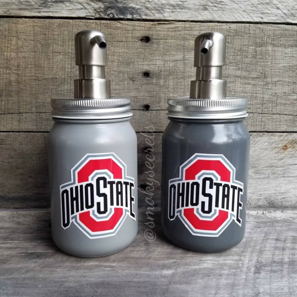 Ohio State College Football Mason Jar Soap Pump